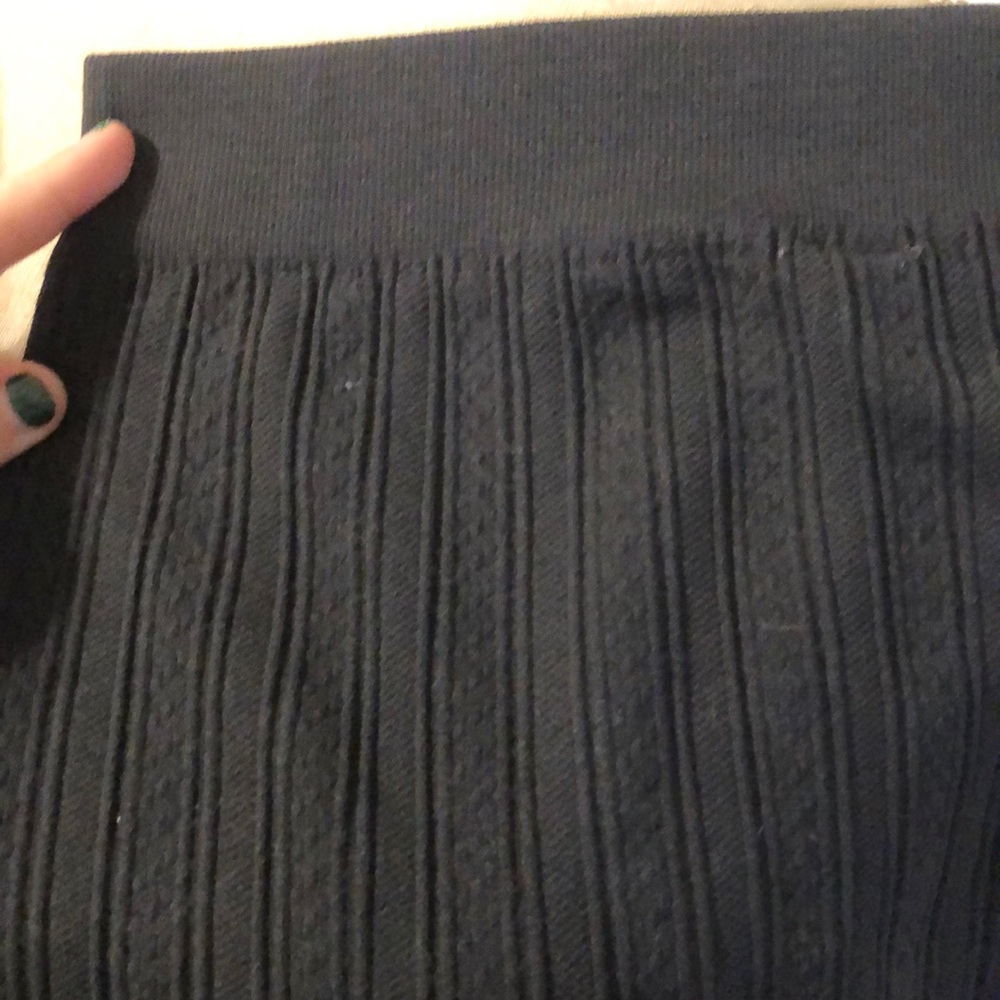 Dark gray cable knit fleece lined leggings